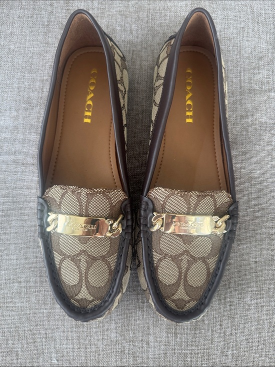Coach Shoes - COACH Women's Brown Signature Canvas Loafers